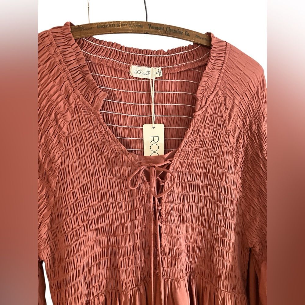 Roolee Dress New with Tags Size XL Renaissance Boho Pockets Ruched - Picture 4 of 10